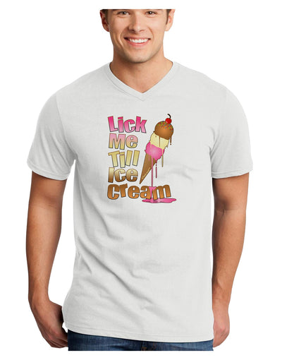 Lick Me Till Ice Cream Adult V-Neck T-shirt-Mens V-Neck T-Shirt-TooLoud-White-Small-Davson Sales