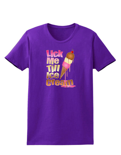 Lick Me Till Ice Cream Womens Dark T-Shirt-Womens T-Shirt-TooLoud-Purple-X-Small-Davson Sales