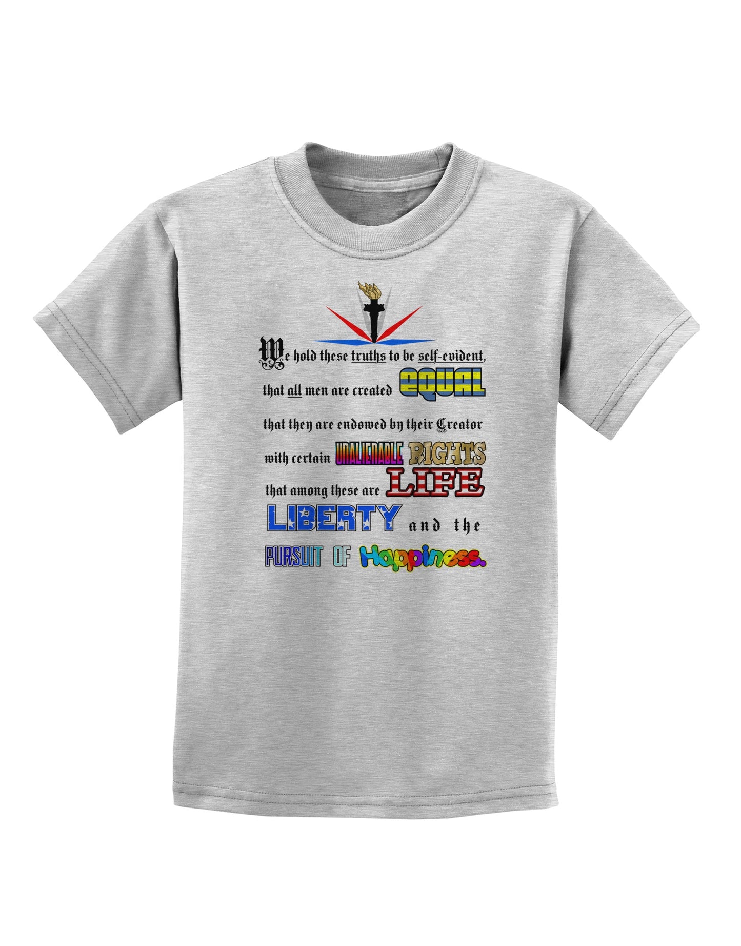 Life Liberty Pursuit of Happiness Childrens T-Shirt-Childrens T-Shirt-TooLoud-AshGray-X-Small-Davson Sales