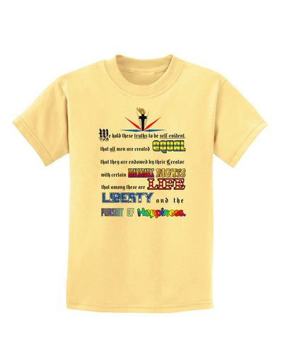 Life Liberty Pursuit of Happiness Childrens T-Shirt-Childrens T-Shirt-TooLoud-Daffodil-Yellow-X-Small-Davson Sales