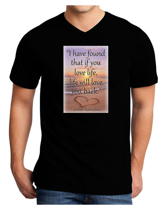 Life Will Love You Back Adult Dark V-Neck T-Shirt by TooLoud-Mens V-Neck T-Shirt-TooLoud-Black-Small-Davson Sales