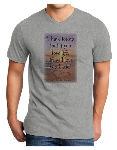 Life Will Love You Back Adult V-Neck T-shirt by TooLoud-Mens V-Neck T-Shirt-TooLoud-HeatherGray-Small-Davson Sales