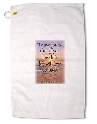 Life Will Love You Back Premium Cotton Golf Towel - 16 x 25 inch by TooLoud-Golf Towel-TooLoud-16x25"-Davson Sales