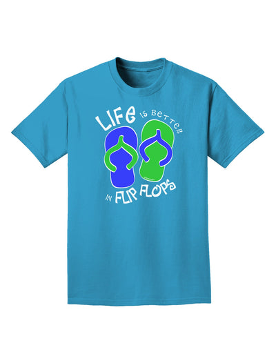 Life is Better in Flip Flops - Blue and Green Adult Dark T-Shirt-Mens T-Shirt-TooLoud-Turquoise-Small-Davson Sales