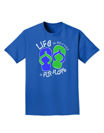 Life is Better in Flip Flops - Blue and Green Adult Dark T-Shirt-Mens T-Shirt-TooLoud-Royal-Blue-Small-Davson Sales