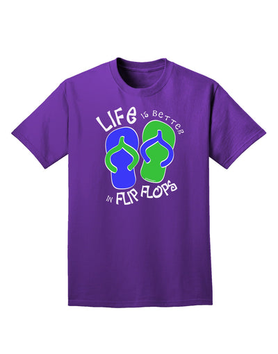 Life is Better in Flip Flops - Blue and Green Adult Dark T-Shirt-Mens T-Shirt-TooLoud-Purple-Small-Davson Sales