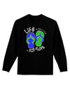 Life is Better in Flip Flops - Blue and Green Adult Long Sleeve Dark T-Shirt-TooLoud-Black-Small-Davson Sales