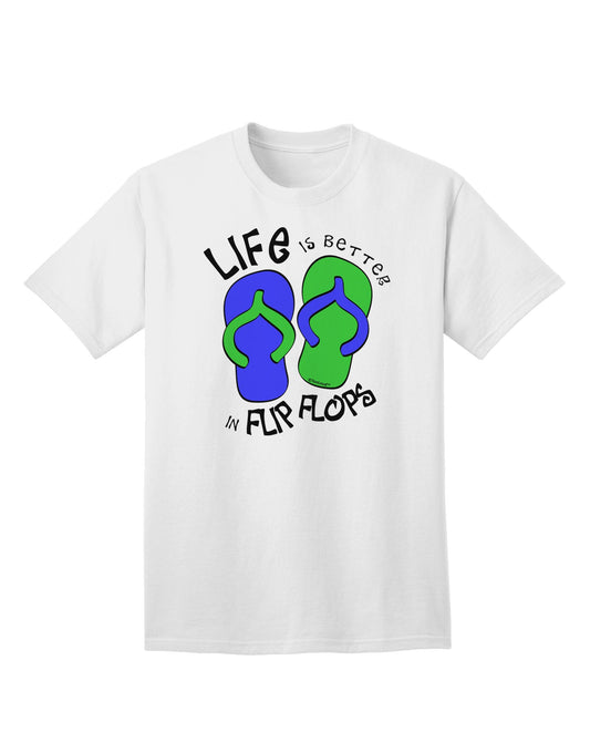 Life is Better in Flip Flops - Blue and Green Adult T-Shirt-Mens T-Shirt-TooLoud-White-Small-Davson Sales