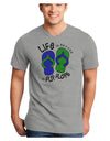 Life is Better in Flip Flops - Blue and Green Adult V-Neck T-shirt-Mens V-Neck T-Shirt-TooLoud-HeatherGray-Small-Davson Sales