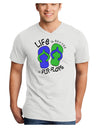 Life is Better in Flip Flops - Blue and Green Adult V-Neck T-shirt-Mens V-Neck T-Shirt-TooLoud-White-Small-Davson Sales