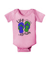 Life is Better in Flip Flops - Blue and Green Baby Romper Bodysuit-Baby Romper-TooLoud-Light-Pink-06-Months-Davson Sales