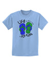 Life is Better in Flip Flops - Blue and Green Childrens T-Shirt-Childrens T-Shirt-TooLoud-Light-Blue-X-Small-Davson Sales