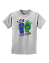 Life is Better in Flip Flops - Blue and Green Childrens T-Shirt-Childrens T-Shirt-TooLoud-AshGray-X-Small-Davson Sales