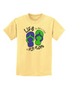 Life is Better in Flip Flops - Blue and Green Childrens T-Shirt-Childrens T-Shirt-TooLoud-Daffodil-Yellow-X-Small-Davson Sales