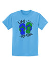 Life is Better in Flip Flops - Blue and Green Childrens T-Shirt-Childrens T-Shirt-TooLoud-Aquatic-Blue-X-Small-Davson Sales