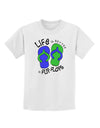 Life is Better in Flip Flops - Blue and Green Childrens T-Shirt-Childrens T-Shirt-TooLoud-White-X-Small-Davson Sales