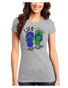 Life is Better in Flip Flops - Blue and Green Juniors T-Shirt-Womens Juniors T-Shirt-TooLoud-Ash-Gray-Juniors Fitted X-Small-Davson Sales