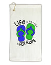 Life is Better in Flip Flops - Blue and Green Micro Terry Gromet Golf Towel 16 x 25 inch-Golf Towel-TooLoud-White-Davson Sales