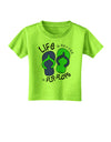 Life is Better in Flip Flops - Blue and Green Toddler T-Shirt-Toddler T-Shirt-TooLoud-Lime-Green-2T-Davson Sales