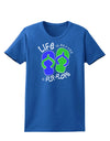 Life is Better in Flip Flops - Blue and Green Womens Dark T-Shirt-TooLoud-Royal-Blue-X-Small-Davson Sales