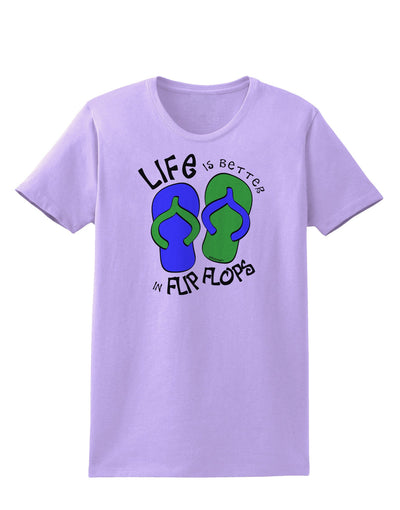 Life is Better in Flip Flops - Blue and Green Womens T-Shirt-Womens T-Shirt-TooLoud-Lavender-X-Small-Davson Sales