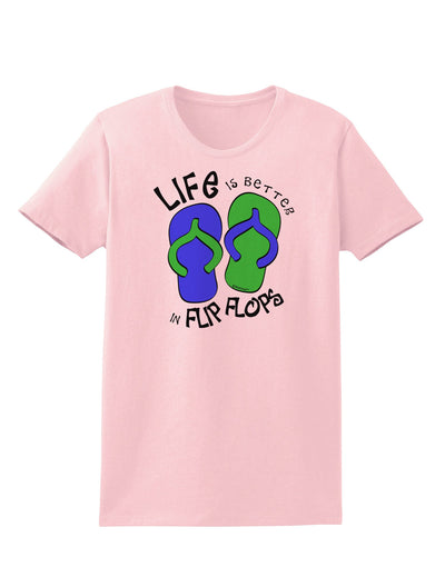 Life is Better in Flip Flops - Blue and Green Womens T-Shirt-Womens T-Shirt-TooLoud-PalePink-X-Small-Davson Sales