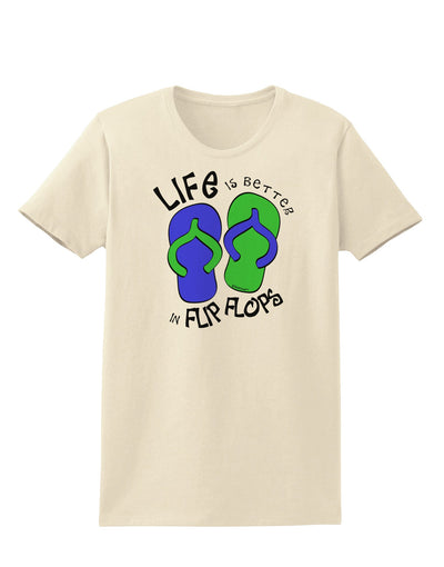 Life is Better in Flip Flops - Blue and Green Womens T-Shirt-Womens T-Shirt-TooLoud-Natural-X-Small-Davson Sales