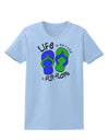 Life is Better in Flip Flops - Blue and Green Womens T-Shirt-Womens T-Shirt-TooLoud-Light-Blue-X-Small-Davson Sales