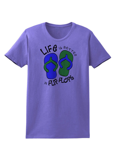 Life is Better in Flip Flops - Blue and Green Womens T-Shirt-Womens T-Shirt-TooLoud-Violet-X-Small-Davson Sales