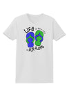 Life is Better in Flip Flops - Blue and Green Womens T-Shirt-Womens T-Shirt-TooLoud-White-X-Small-Davson Sales