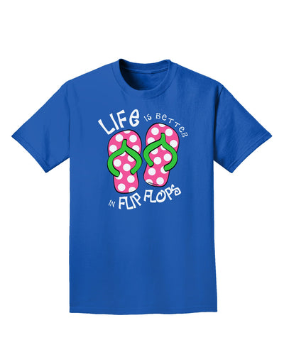 Life is Better in Flip Flops - Pink and Green Adult Dark T-Shirt-Mens T-Shirt-TooLoud-Royal-Blue-Small-Davson Sales