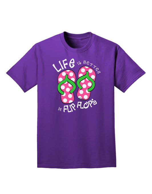 Life is Better in Flip Flops - Pink and Green Adult Dark T-Shirt-Mens T-Shirt-TooLoud-Purple-Small-Davson Sales