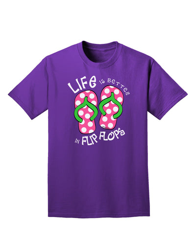 Life is Better in Flip Flops - Pink and Green Adult Dark T-Shirt-Mens T-Shirt-TooLoud-Purple-Small-Davson Sales