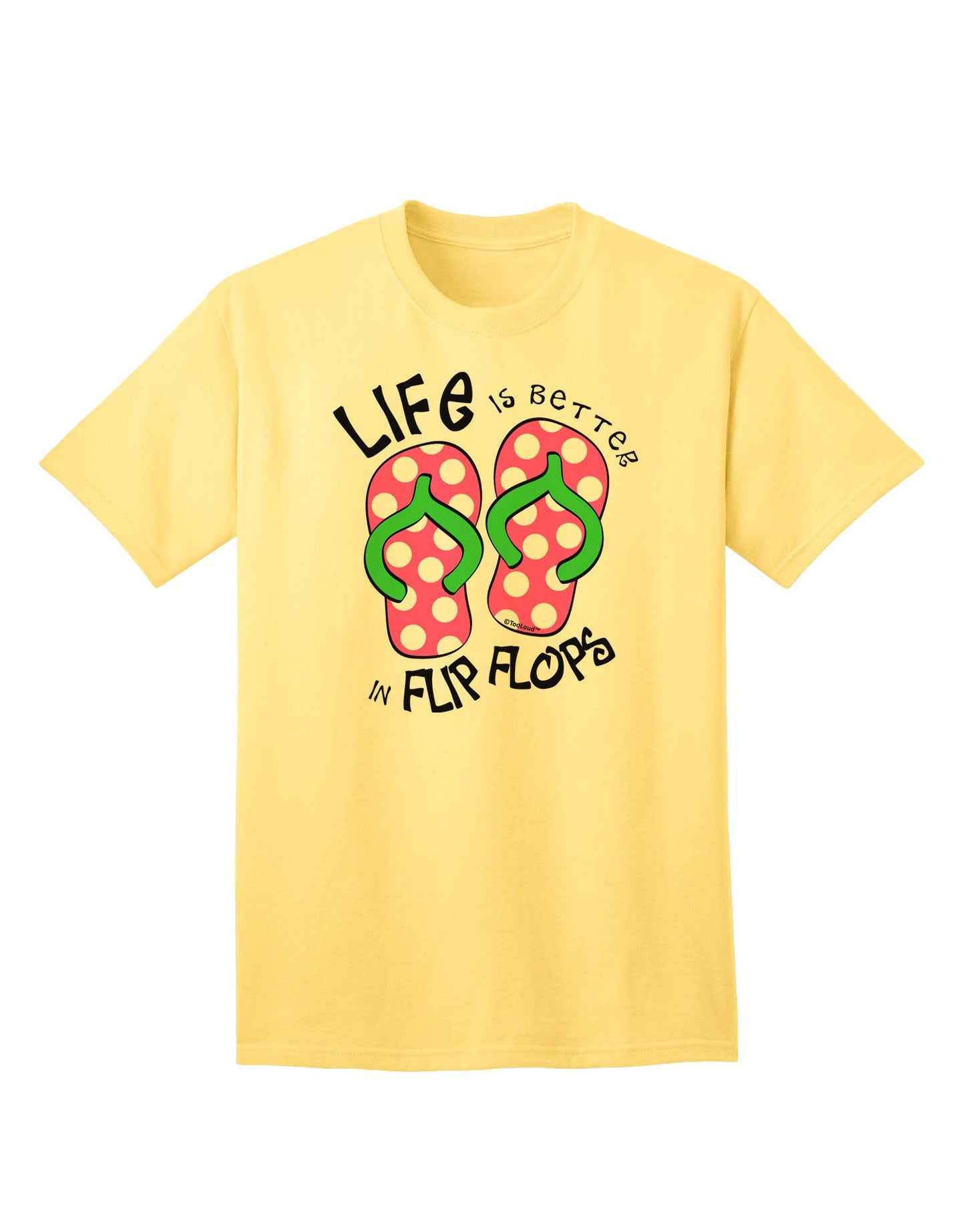 Life is Better in Flip Flops - Pink and Green Adult T-Shirt-Mens T-Shirt-TooLoud-Yellow-Small-Davson Sales