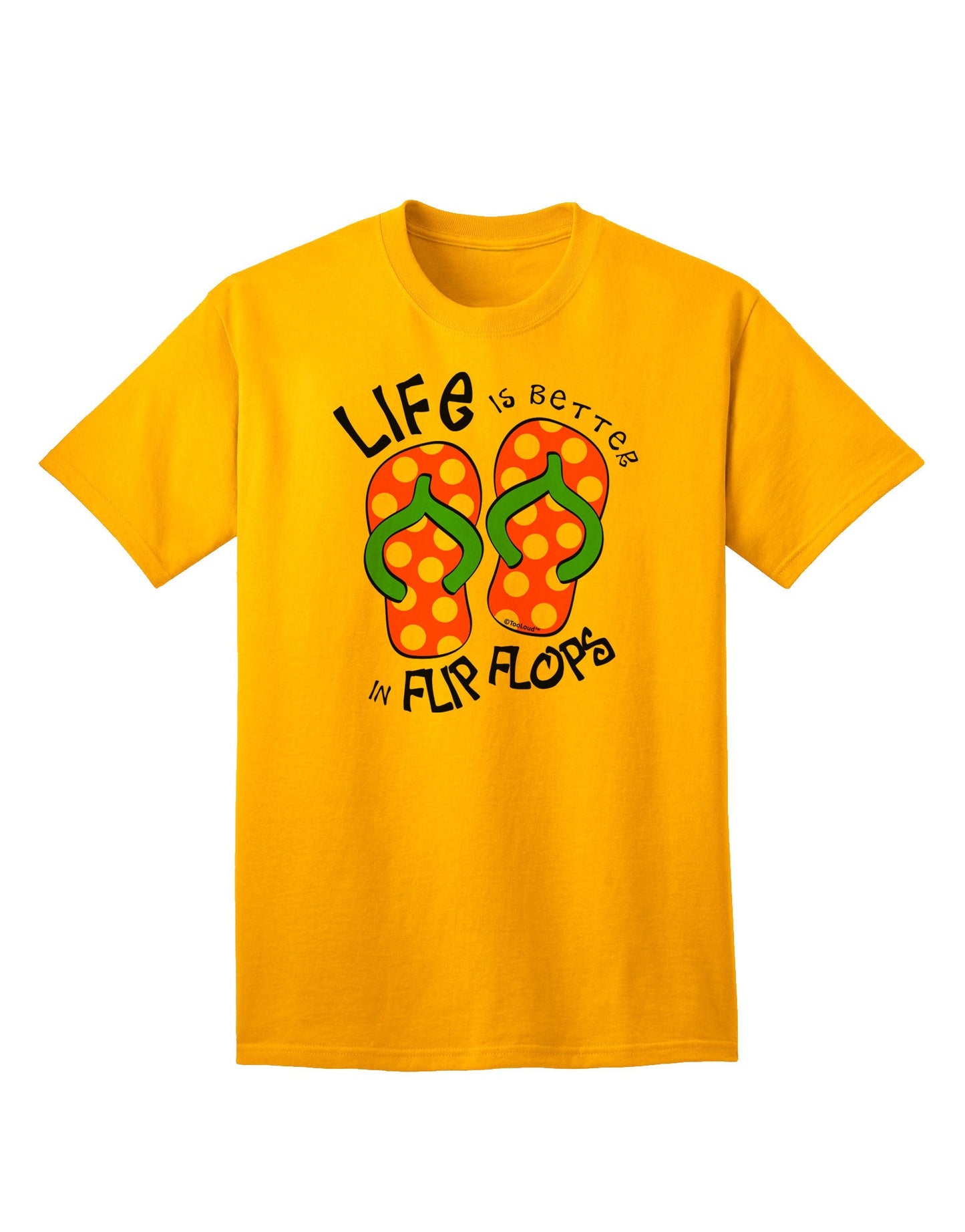 Life is Better in Flip Flops - Pink and Green Adult T-Shirt-Mens T-Shirt-TooLoud-Gold-Small-Davson Sales
