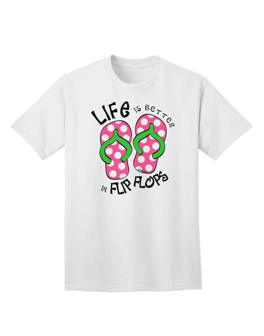 Life is Better in Flip Flops - Pink and Green Adult T-Shirt-Mens T-Shirt-TooLoud-White-Small-Davson Sales