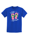 Life is Better in Flip Flops - Pink and Green Childrens Dark T-Shirt-Childrens T-Shirt-TooLoud-Royal-Blue-X-Small-Davson Sales