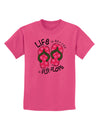 Life is Better in Flip Flops - Pink and Green Childrens T-Shirt-Childrens T-Shirt-TooLoud-Sangria-X-Small-Davson Sales