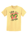 Life is Better in Flip Flops - Pink and Green Childrens T-Shirt-Childrens T-Shirt-TooLoud-Daffodil-Yellow-X-Small-Davson Sales