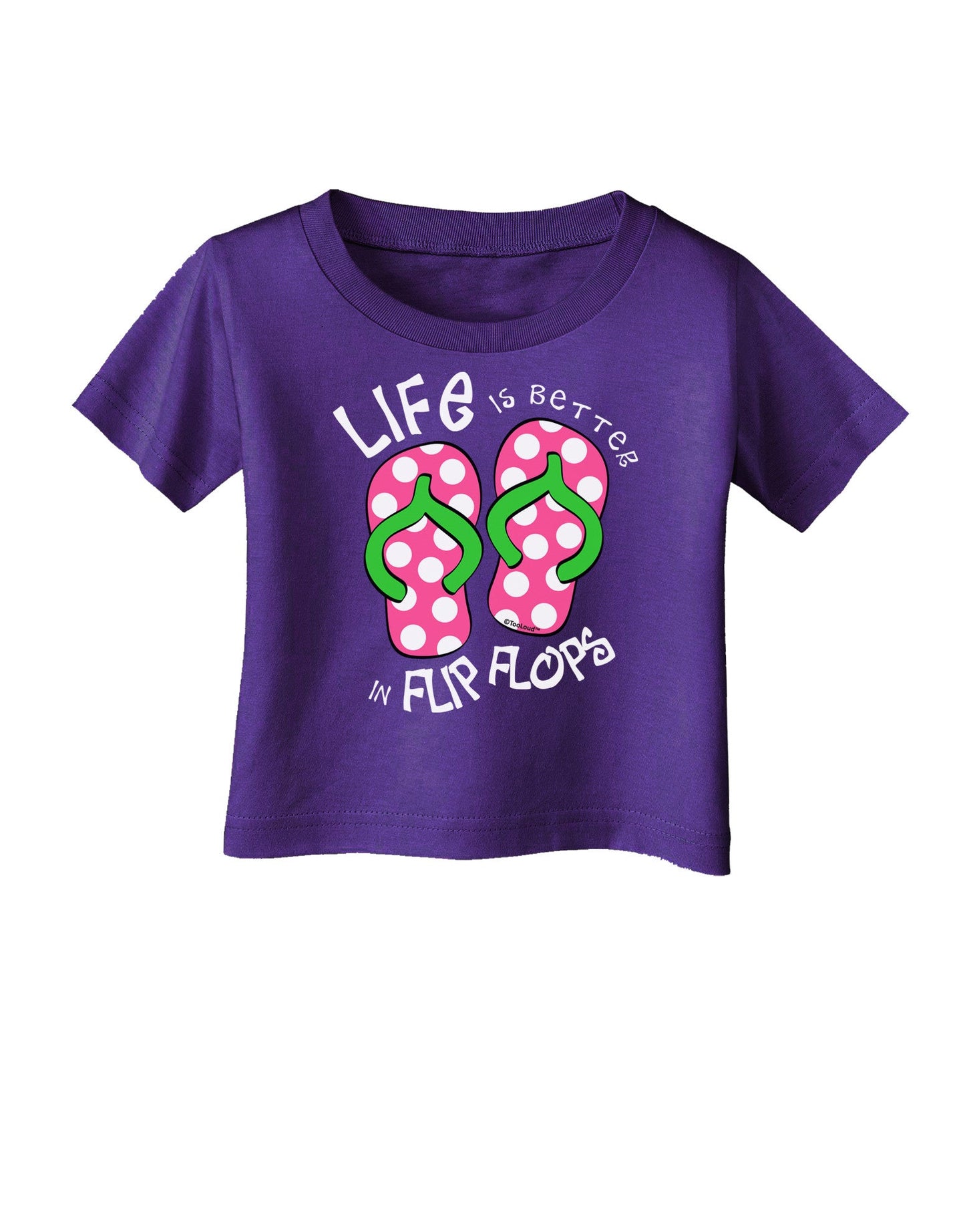 Life is Better in Flip Flops - Pink and Green Infant T-Shirt Dark-Infant T-Shirt-TooLoud-Purple-06-Months-Davson Sales