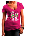 Life is Better in Flip Flops - Pink and Green Juniors V-Neck Dark T-Shirt-Womens V-Neck T-Shirts-TooLoud-Hot-Pink-Juniors Fitted Small-Davson Sales