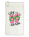 Life is Better in Flip Flops - Pink and Green Micro Terry Gromet Golf Towel 16 x 25 inch-Golf Towel-TooLoud-White-Davson Sales