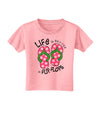 Life is Better in Flip Flops - Pink and Green Toddler T-Shirt-Toddler T-Shirt-TooLoud-Candy-Pink-2T-Davson Sales