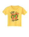 Life is Better in Flip Flops - Pink and Green Toddler T-Shirt-Toddler T-Shirt-TooLoud-Yellow-2T-Davson Sales