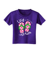 Life is Better in Flip Flops - Pink and Green Toddler T-Shirt Dark-Toddler T-Shirt-TooLoud-Purple-2T-Davson Sales