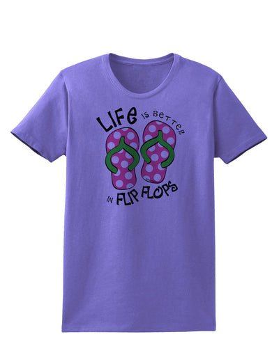 Life is Better in Flip Flops - Pink and Green Womens T-Shirt-Womens T-Shirt-TooLoud-Violet-X-Small-Davson Sales