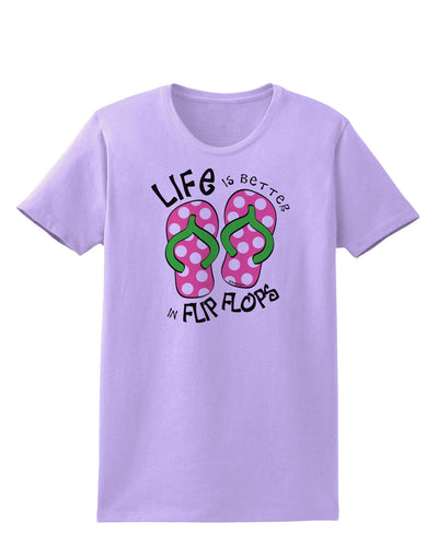 Life is Better in Flip Flops - Pink and Green Womens T-Shirt-Womens T-Shirt-TooLoud-Lavender-X-Small-Davson Sales