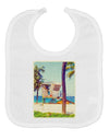 Lifeguard Station Watercolor Baby Bib