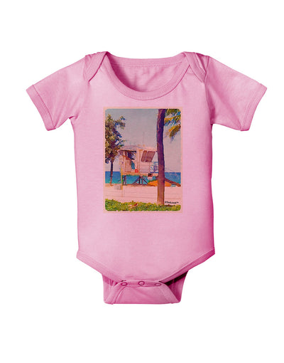 Lifeguard Station Watercolor Baby Romper Bodysuit-Baby Romper-TooLoud-Light-Pink-06-Months-Davson Sales