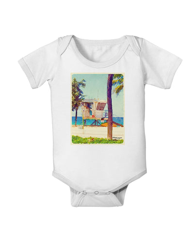 Lifeguard Station Watercolor Baby Romper Bodysuit-Baby Romper-TooLoud-White-06-Months-Davson Sales